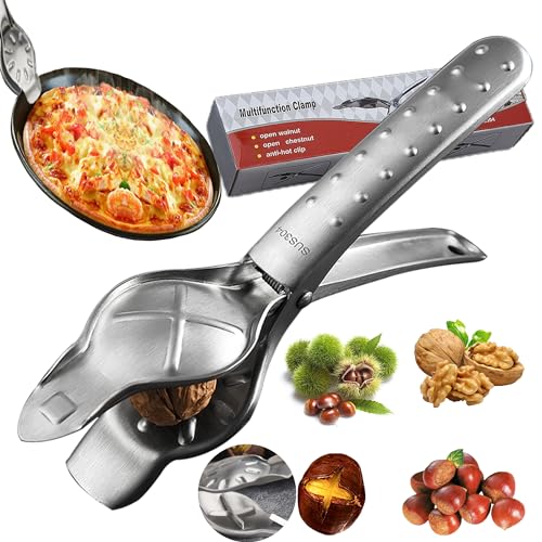 LIBRNTY Cortador de castanhas, abridor castanhas em cruz pinças, abridor castanhas, capacete nozes, resistente ao calor tigelas braçadeira para todos os tipos de nozes, para Steamer Air Fryer Oven