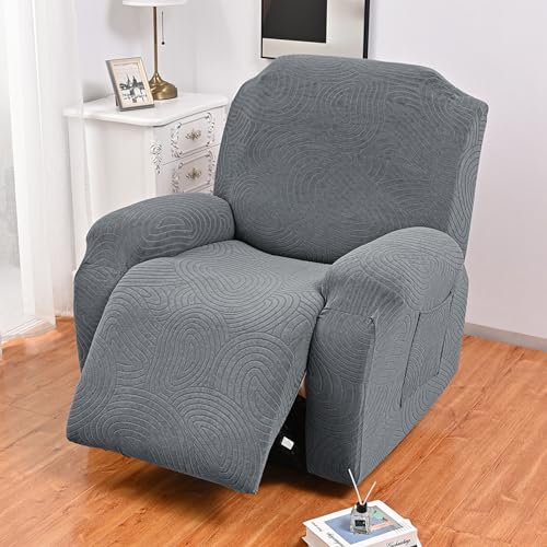 Funda para sillón reclinable seccional beige con bolsillo OBASDFD 4