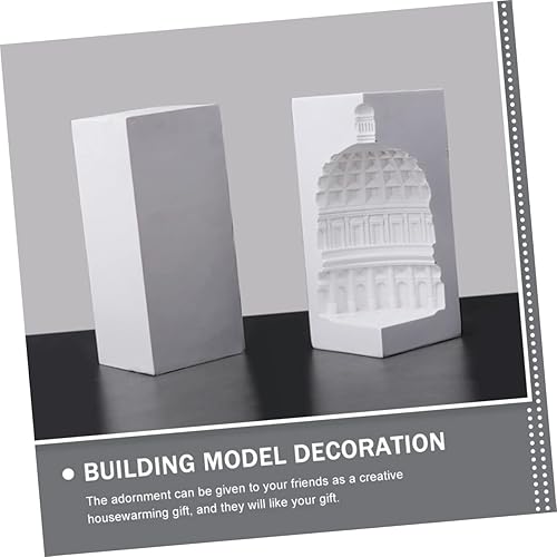 Miniatura 9 de Sujetalibros romanos Estantes Estatua de Edificio Arquitectónico Modelo Creativo Adorno Decoración de Escritorio Decoración de Mesa para el Hogar