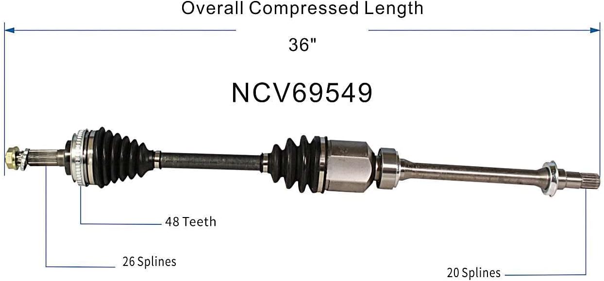 GSP NCV69549 CV Axle Shaft Assembly - Right Front (Passenger Side)