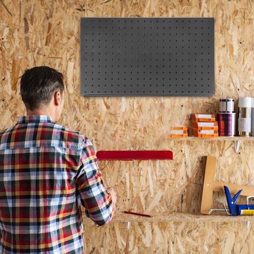 Tablero perforado de metal para solucionar el desorden de herramientas en paredes de talleres 6