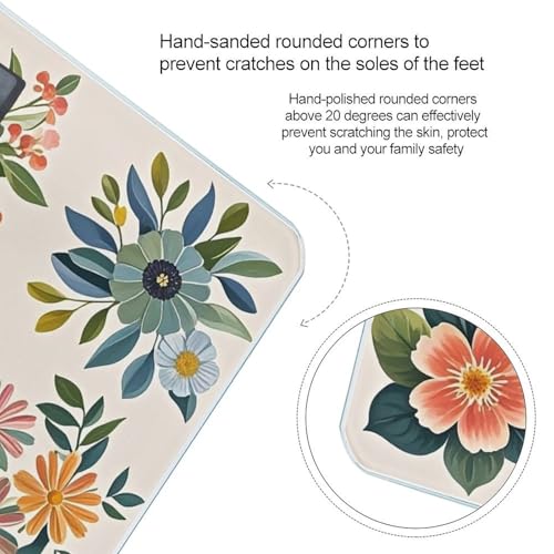 Báscula Digital de Baño con Diseño Floral y Plataforma Ancha miniatura 4