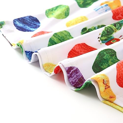 Toddler Girls Dress Caterpillar Print Dresses Ruffle Bottom Flutter Sleeve Apparel 2-8Y4