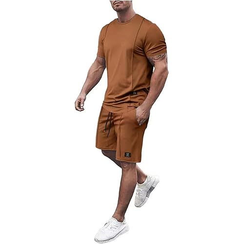 Men's 2 Pieces Cotton Linen Set Casual Long Sleeve Henley Shirts Beach Pants With Pockets Summer Yoga Outfits