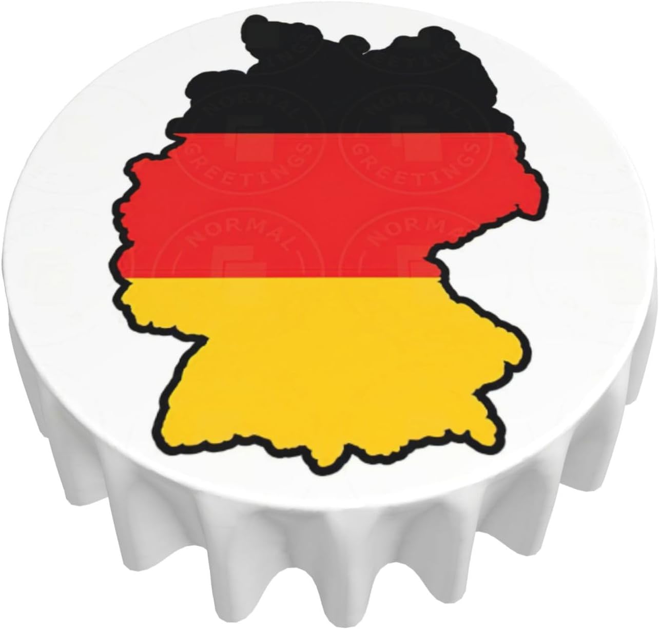 German Flag Map Print Wrinkle Free Dining Table Cover for Birthday Party Farmhouse Tablecloths Up to 60 x 60 Inches