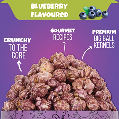 Image of Popcorn & Company Blueberry Flavored Gourmet Popcorn in Reusable Tin - Sweet & Fruity Snack, Non-GMO Mushroom Kernels | 130g | Gift Ready