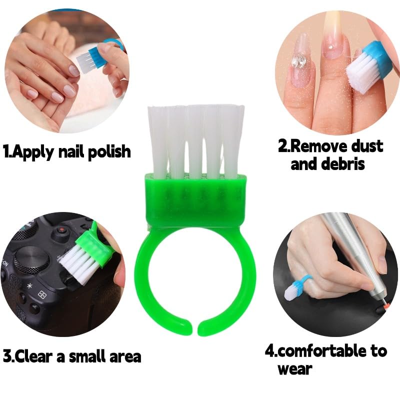 6 mini anillos de limpieza de uñas, cepillo suave para bricolaje, limpieza especial, cepillo de maquillaje, herramienta de cuidado de manicura, al azar (4 x 2 cm) — view 6