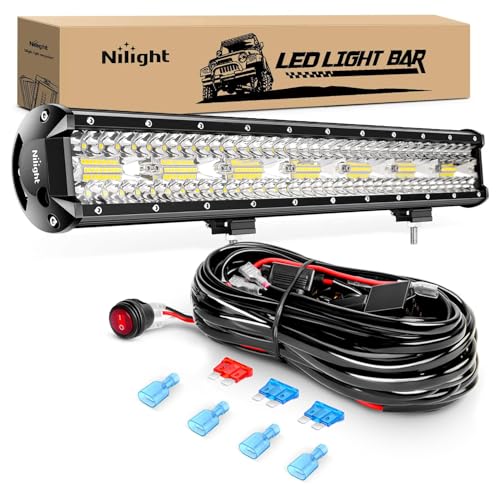 Nilight ZH409 20 Inch 420W Triple Row Flood Spot...