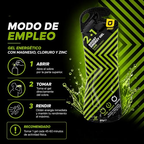 Miniatura 4 de PACK 6 Gel Energético con Magnesio + Glucosa + Electrolitos y Zinc para Deportistas Ciclismo Running y Calambres Musculares - Sabor Limón Sin Gluten - Sobres Apto Veganos | RECUPERATION