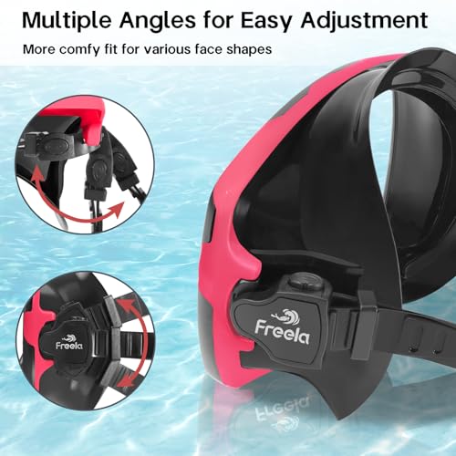 Image of Freela Adult Swim Goggles Mask Tempered Glass Anti Fog Waterproof 180Clear | Youth Compatible, Tempered Glass, Pool Snorkeling Open‑Water Swim Soft Silicone Nose Cover Design, Underwater Sightseeing