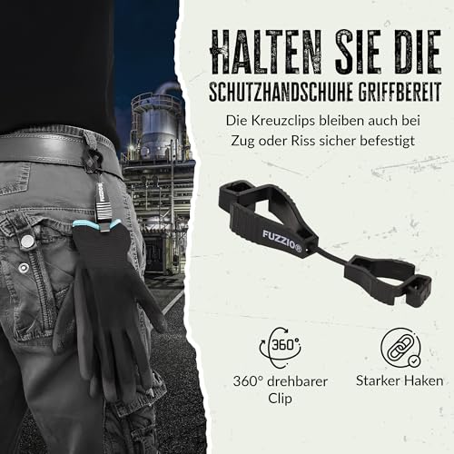 Foto von FUZZIO 24 Paar Arbeitshandschuhe Herren Gr 8, Mechaniker Handschuhe Rot, Gartenhandschuhe Herren, Arbeitshandschuhe Damen, Montagehandschuhe Herren, Latex Beschichtung mit Handschuhclip