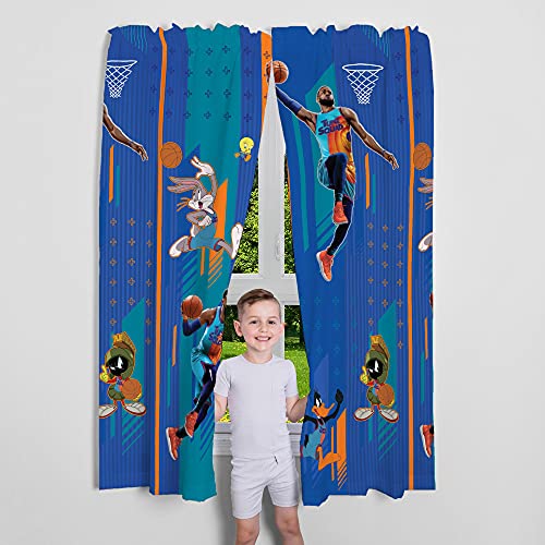 Image of Franco Kids Room Window Curtain Panels Drapes Set, 82 in x 63 in, Space Jam 2 A New Legacy