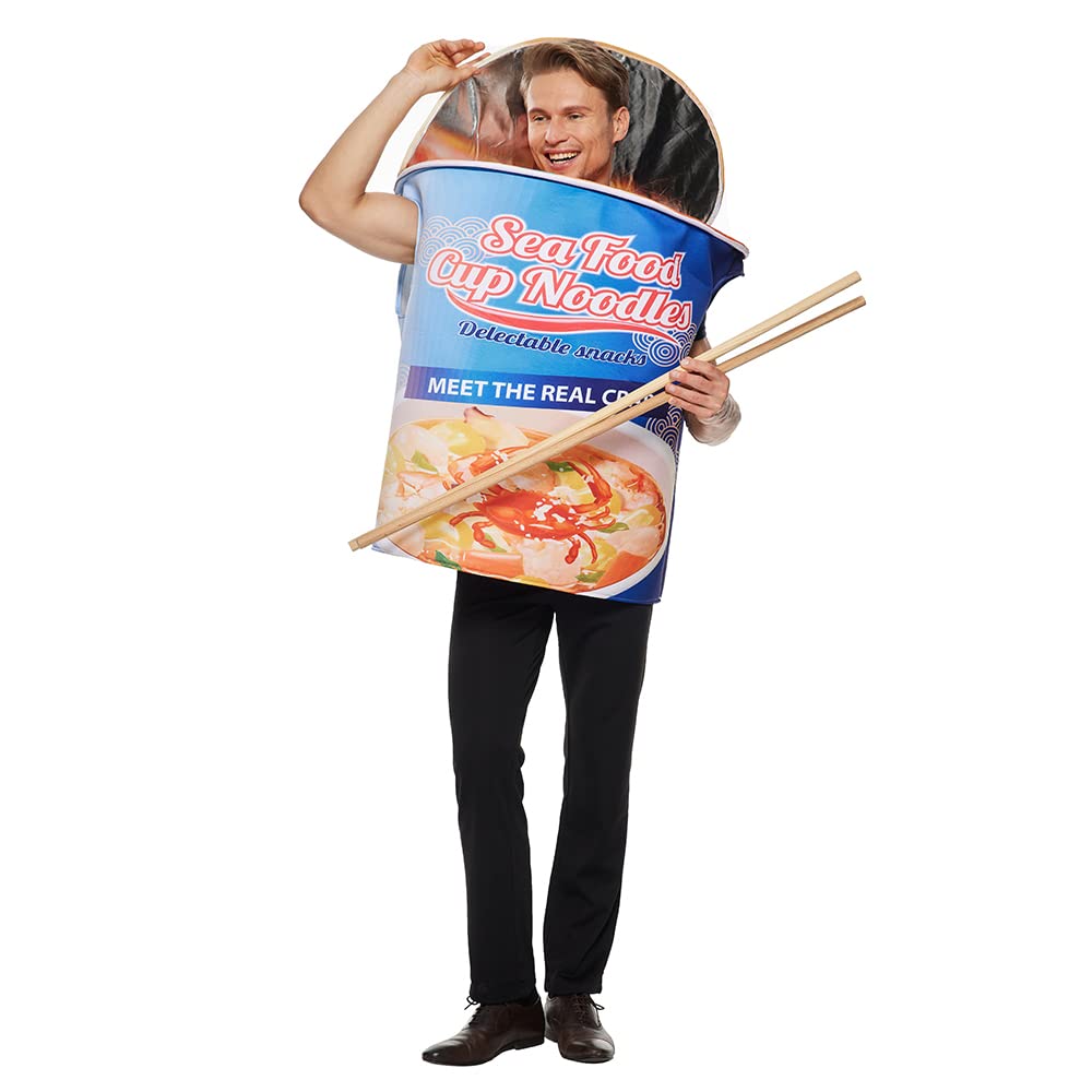 EraSpooky Costume da ciotola per noodle per adulti unisex per uomini e donne cibo divertente vestito per feste di Halloween