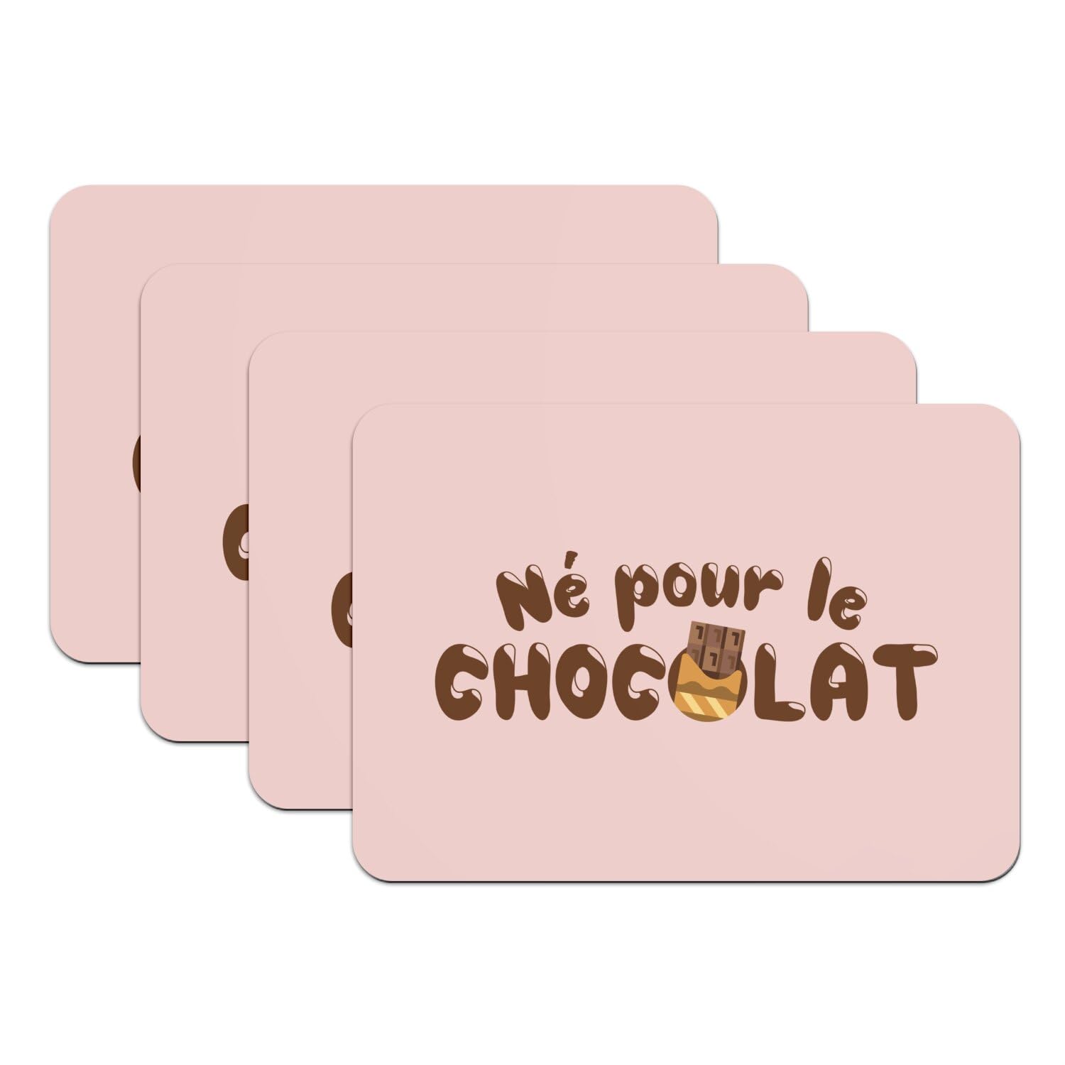 Sets de table rose dessous caoutchouc antidérapant grand format