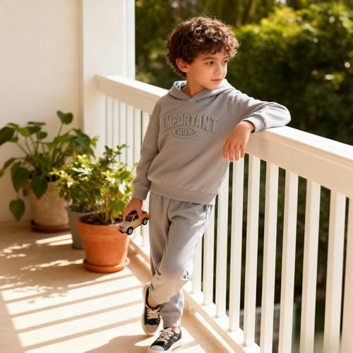 Image of Boy Clothes Plant Camouflage Pants LA Letter Print Top Sweatsuit Fall Boys Outfits Set