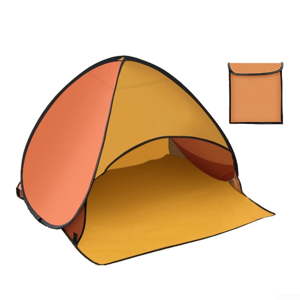 Vootnifig Portable Beach Tent Sun Shelter with Carry Bag Lightweight Set Up Shade Canopy for Camping Outdoor Activities(orange)