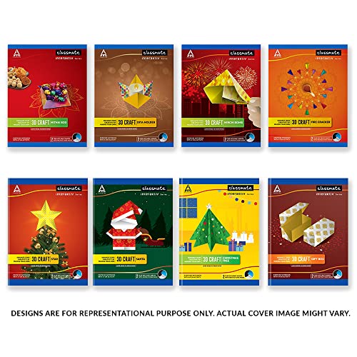 Image of Classmate 3D Craft Notebooks - Unruled & Pulse Flexi Journal Planner, Unruled, 172 Pages