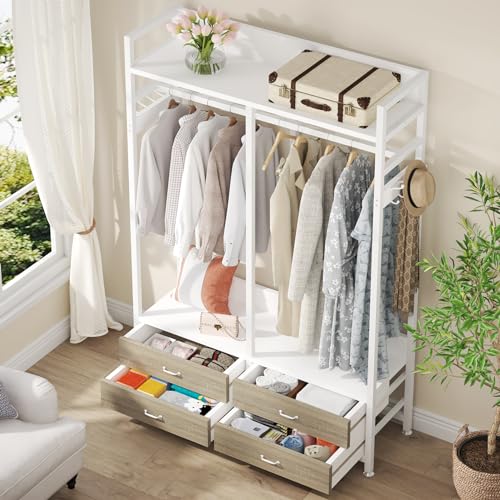 Image of Tribesigns Freestanding Closet Organizer, Garment Rack with 4 Drawers