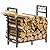 iPEGTOP Adjustable Firewood Rack Outdoor Indoor Holder, Heavy Duty Fire Log Stacker Stand for Fireplace, Outdoor Indoor Metal Wood Pile Storage Organizer, Patio Logs Stand tool, Black