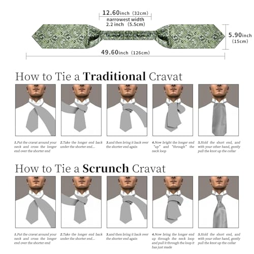 Image of DiBanGu Silk Woven Ascot Cravat with Pocket Square Set for Men | Paisley Ascot,Wrinkle-Resistant,Silky Smooth,Easy to Match,Cufflinks,Tie Ring,Wedding,Ceremonies,Party Occasions,Banquet