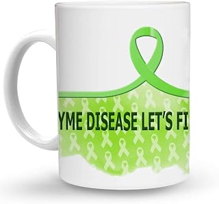 Makoroni - LYME DISEASE LET’S FIND CURE Cancer Awareness 6 oz Ceramic Espresso Shot Mug/Cup Design#77