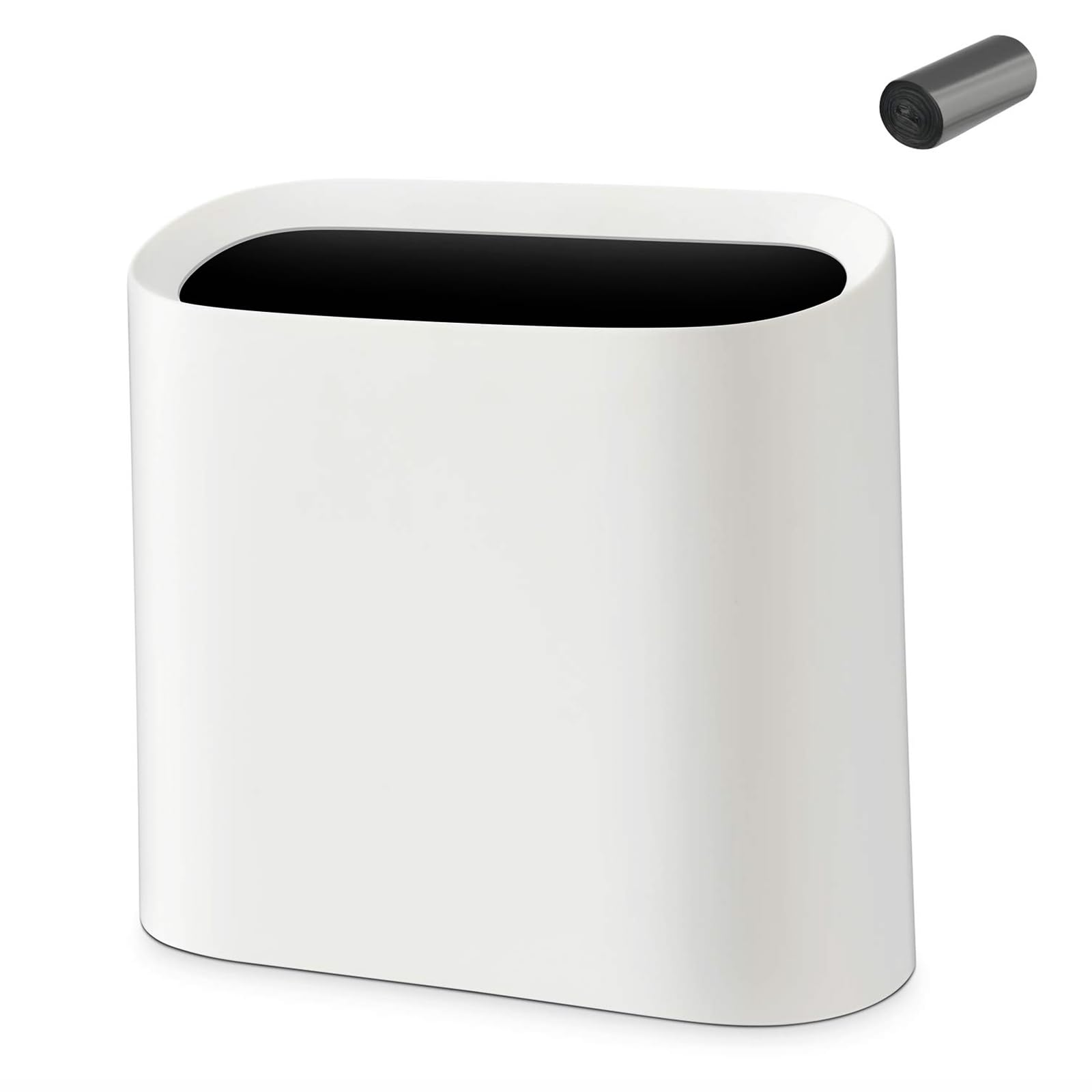 SUBEKYU 2 3 Gal Trash Can for Bathroom Small Office Garbage Can for Kitchen Slim Rectangular Waste Bin
