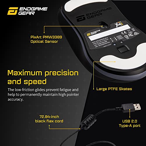 XM1 Mouse Gaming RGB - sensore PMW3389 - Illuminazione ARGB - CPI da 50 a 16.000 - Cinque Pulsanti - Switch 60M - Bianco - Mouse gaming - Immagine 4