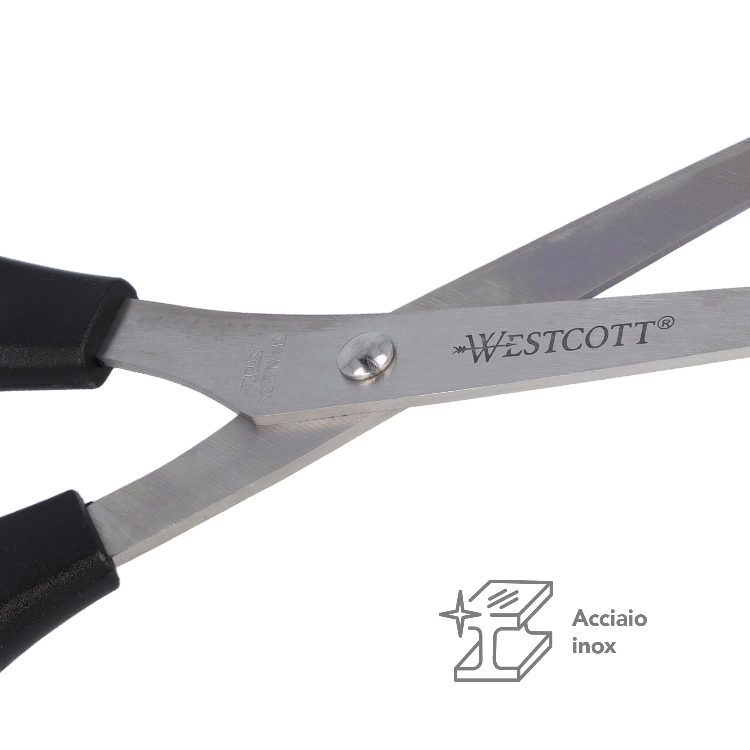 Forbici Westcott 8" (20,3 cm) nere per mancini, ufficio, lama extra affilata, acciaio inossidabile