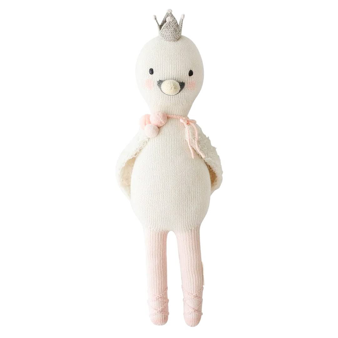 cuddle + kind Harlow The Swan Regular 20" Hand-Knit Doll – 1 Doll = 10 Meals, Fair Trade, Heirloom Quality, Handcrafted in Peru, 100% Cotton Yarn