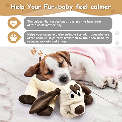 Moropaky Puppy Toy Heartbeat Toy For Separation Anxiety Calming Behavioral Aid Dog Training, Heartbeat Stuffed Animal Plush Toys For Soother Cuddle Snuggle Comfort Puppy Starter Kit #TOP2