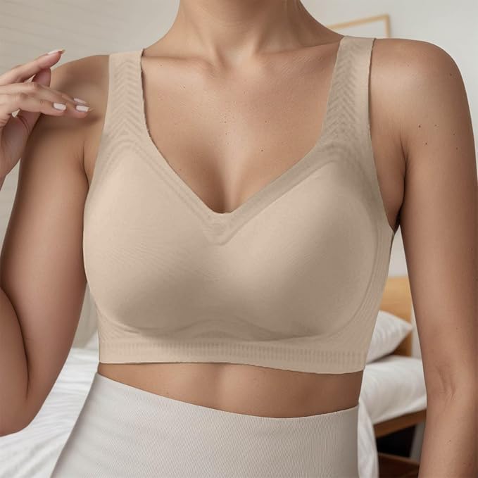 Jelly Bra for Womens Wire-Free Seamless Soft Comfort Full Coverage Push Up Wireless Bras - Image 2