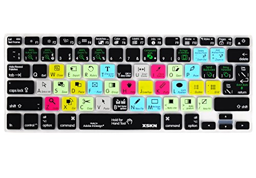 Adobe InDesign Hot Keys Keyboard Film Shortcuts Keyboard Skin Cover for MacBook Air 13 & MacBook Pro 13 15 17, Retina (US/European ISO Keyboard)