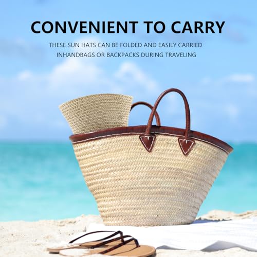 Image of Straw Fedora Hat for Women Men Short Brim Panama Hat Roll Up Trilby Summer Beach Sun Hat UPF 50+ (US, Alpha, Medium, Large, Beige)