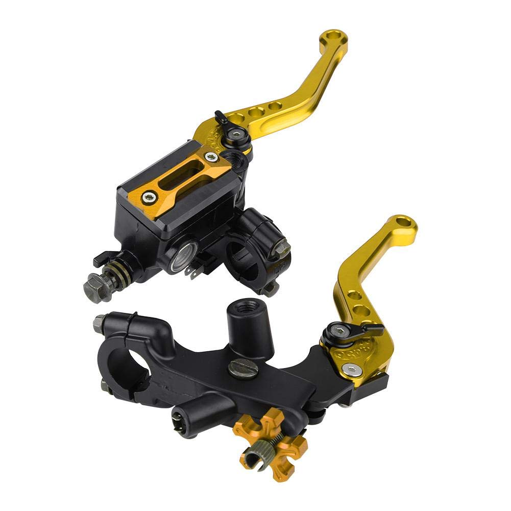 Longzhou 1 coppia 7/8"(22mm) universale moto freno frizione master cilindro serbatoio leve frizione freno(oro)