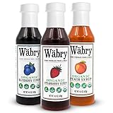 Wäbry Organic Syrup 14.9 oz Strawberry, Blueberry, Peach (Fruit Variety 3 Pack)