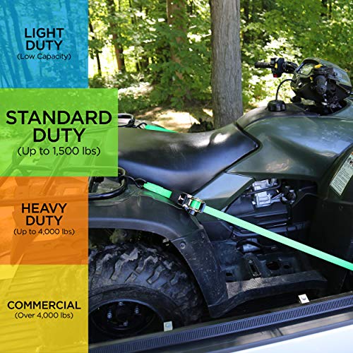 Smartstraps 6Â€™ Ratchet Straps, 4 Pack Â€” Standard Duty Retractable Tie-Down Straps Â€” 1,500Lb Break Strength, 500Lb Safe Work Load Â€” Haul Atvs, Lawn Tractors And Other Small Equipment #TOP4