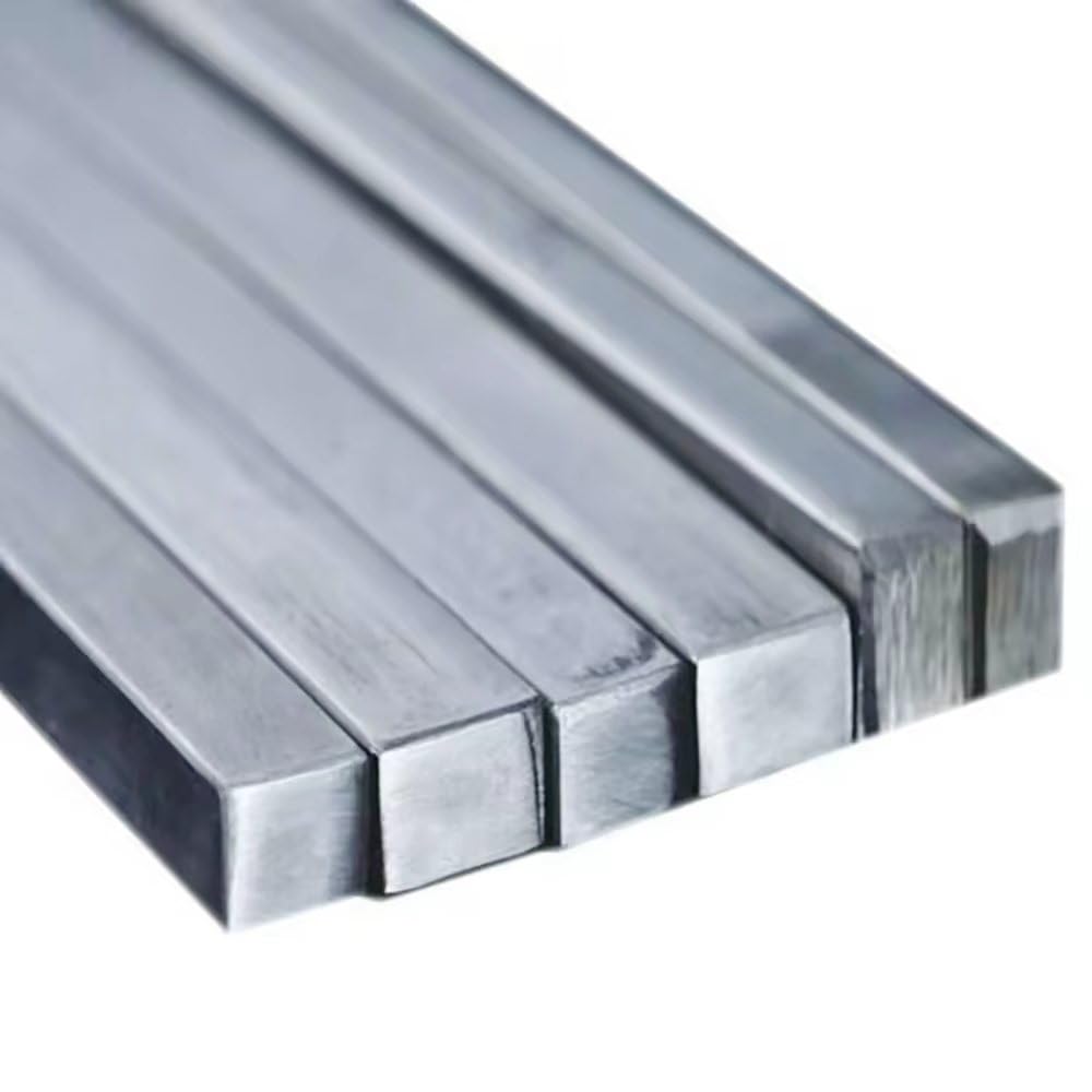 Barra in acciaio inox, barra quadrata 304, materiale durevole dell'asse di supporto, lunghezza 300 mm, ideale per varie applicazioni
