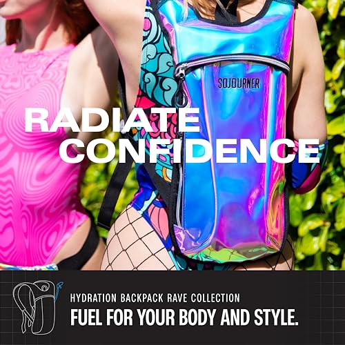 Image of Transparent Clear Hydration Pack, Hydration Backpack - Water Backpack with 2l Hydration Bladder, Festival Essential - Rave Hydration Pack Hydropack Hydro for Hiking, Halloween, Running, Festival