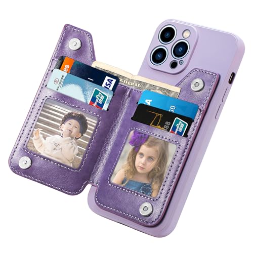 Étui portefeuille iPhone 16 Pro violet résistant aux chocs avec étui folio et support vidéo - 4