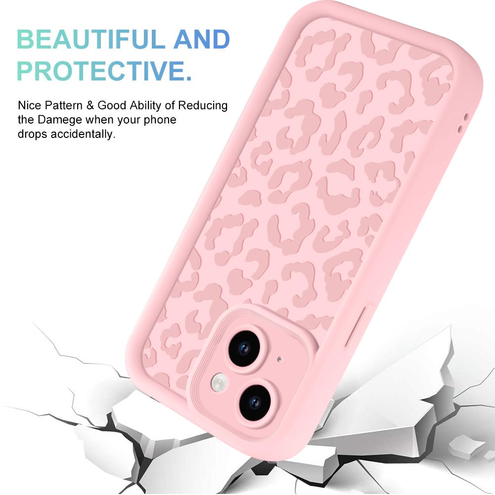 MOWIME Compatible With IPhone 14 Case, Cheetah Print Shockproof Soft TPU Protective Cover For Women Girls, Slim Anti Scratch Leopard Case For IPhone 14 6.1 Inch, Black