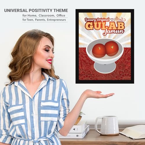 Image of Chaka Chaundh - Gulab jamun Quotes Frames - methai Quotes with Frames - sweet Quotess Wall Frames - dessert Quotess for Poster Decor - (14 X 11 Inches)