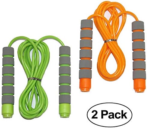 Adjustable Soft Skipping Rope with Skin-friendly Foam Handles for Kids, Children, Students and Adults - Orange & Green-Adjustable Soft Skipping Rope with Skin-friendly Foam Handles for Kids, Children,