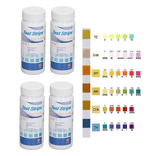 PH Test Strips 200Pcs, 3-in-1 Aquarium & Pool Water Test