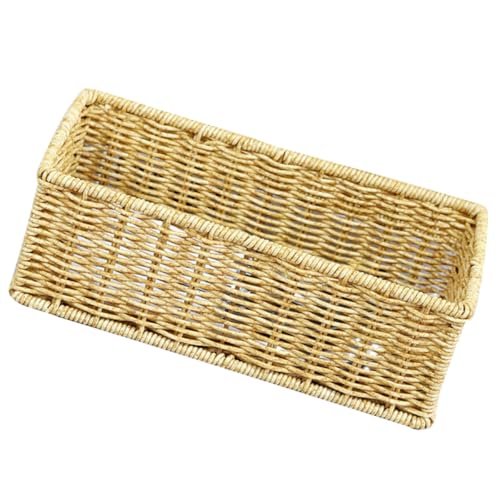 SHINEOFI Cesta Multifuncional Tejida a Mano para Guardar Cubiertos y Accesorios de Mesa, Cesta de Almacenamiento para Frutas y Utensilios de Cocina Resistente y Decorativa