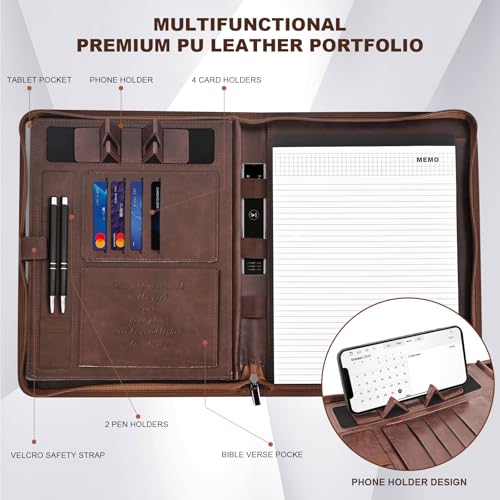 Leather Portfolio with Phone Stand
