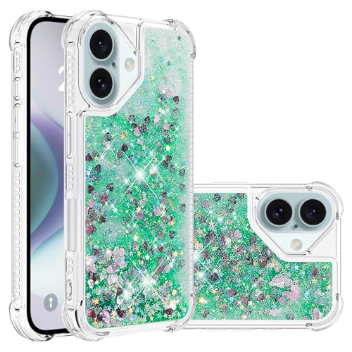 Coque iPhone 16 Plus anti-choc en TPU souple et protection transparente à paillettes
