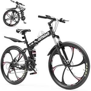 26 Inch Folding Mountain Bike, 21 Speed Full Suspension 26 Inch Folding Mountain Bike, 21 Speed Full Suspension