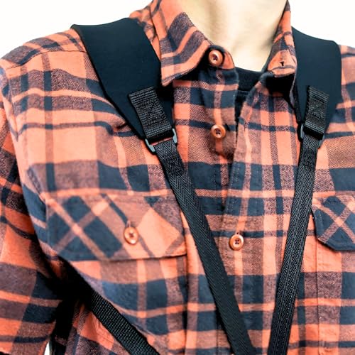 neotech soft harness  padded shoulder harness with adjustable strap hook swivel hook for saxophone baritone amp clarinet strap  regular - black - made in the usa