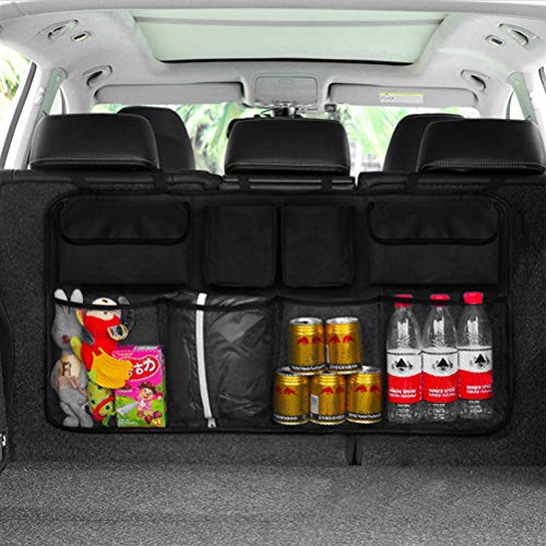 QLOUNI Organizador de Maletero de Asiento con Bolsillos Impermeables para Mantenger Coche Limpio y Organizado (46 * 90cm)