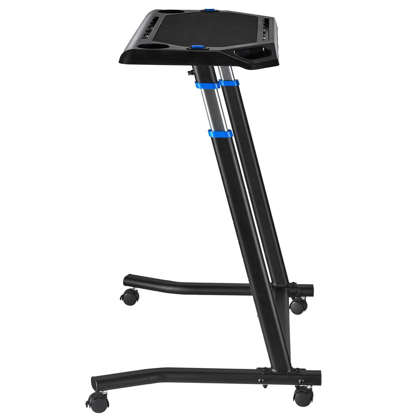 VEVOR Escritorio de ciclismo, ajustable para bicicleta y caminadora con soporte triangular, antideslizante con múltiples ranuras, escritorio de fitness con barra de asa, apto para ejercicio en casa y